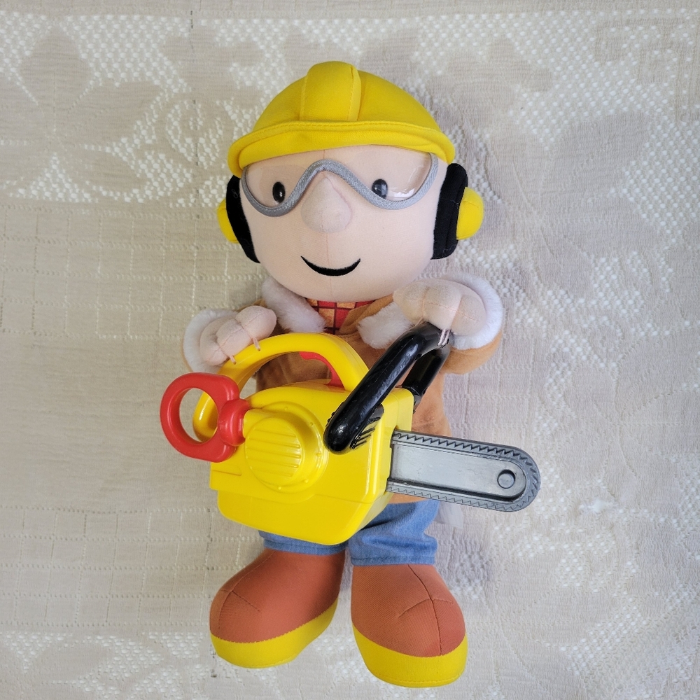 Bob the Builder Orignal 2002 Version Chainsaw Plush With Sounds And Actions!